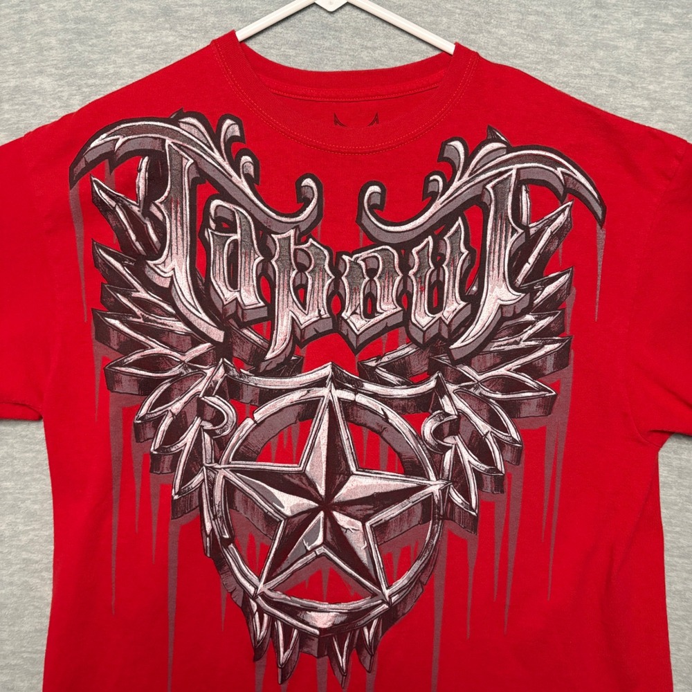 Tapout Graphic T-Shirt Y2K MMA Fighting Star Logo Red Short Sleeve  XL